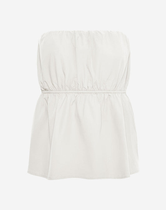 PEGGY POPLIN STRAPLESS TOP CRÈME