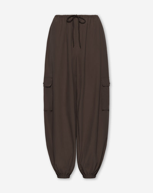 PEGGY POPLIN CARGO BALLOON PANTS TALL BRUIN