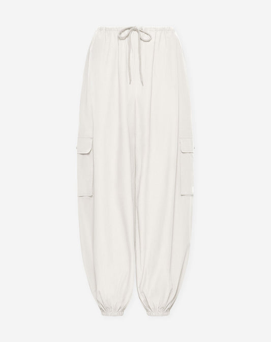 PEGGY POPLIN CARGO BALLOON PANTS CRÈME