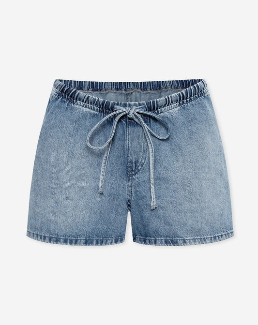 CORD DENIM SHORT MATERNITY BLAUW