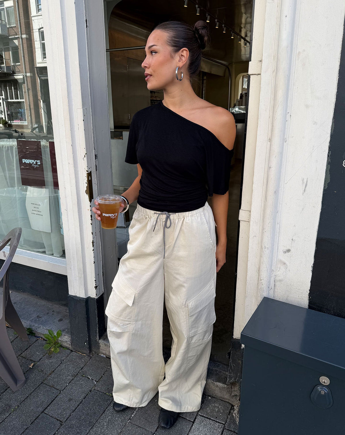 MERRIT BARREL CARGO PANTS PETITE CRÈME