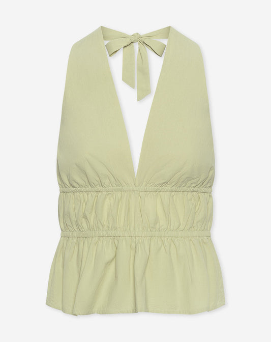 KIRA PEPLUM HALTER TOP SALIEGROEN