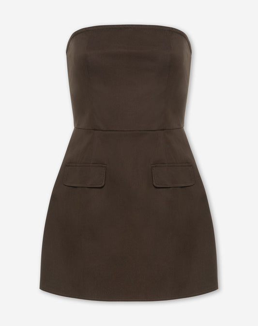 ZORAH BANDEAU MINI DRESS BRUIN