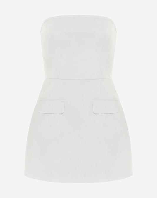 ZORAH BANDEAU MINI DRESS OFF WHITE