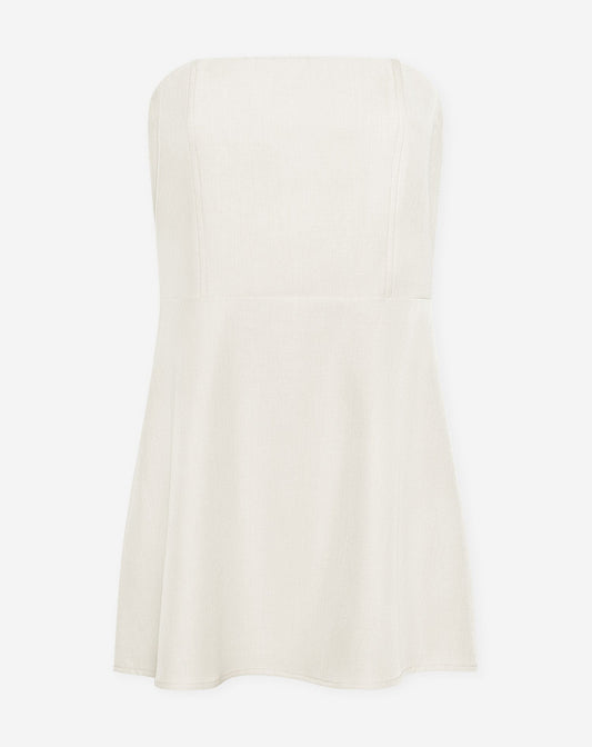 LORNA BANDEAU MINI DRESS CRÈME
