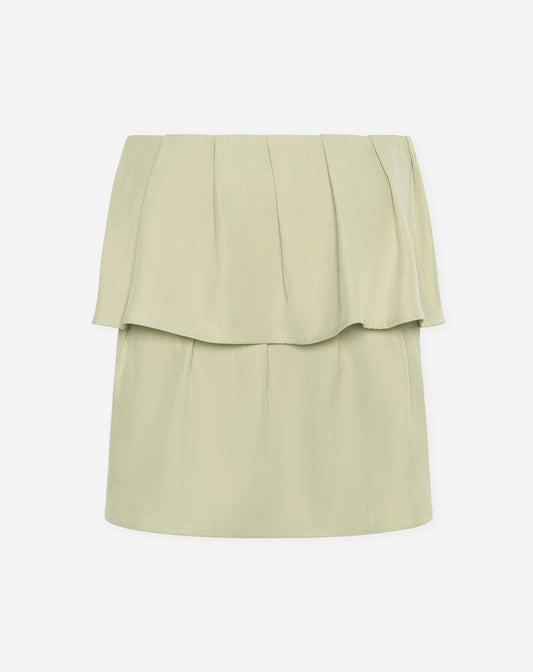 LORNA BANDEAU FRILL TOP PISTACHE