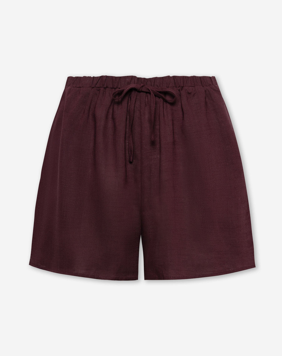 RAY LINEN PULL ON SHORTS DONKER BURGUNDY