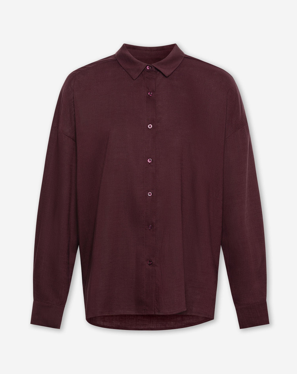 RAY LINEN OVERSIZED BLOUSE DONKER BURGUNDY