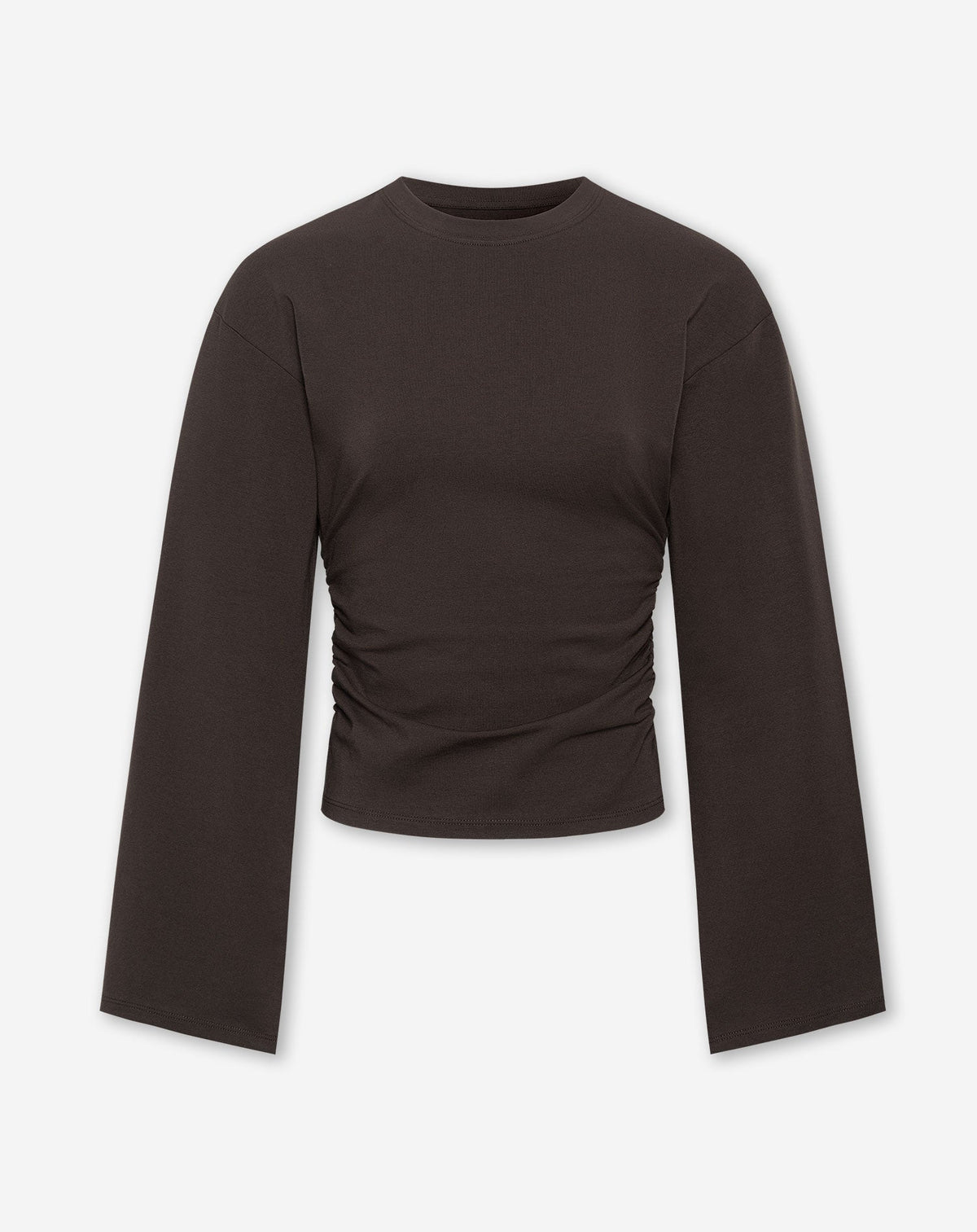WAISTED LONGSLEEVE TOP DONKERBRUIN