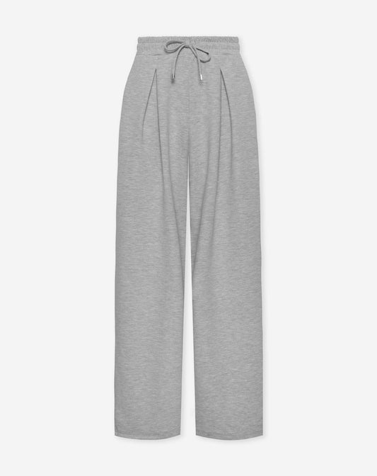 SCUBA PLEATED PANTS PETITE GRIJS MELANGE
