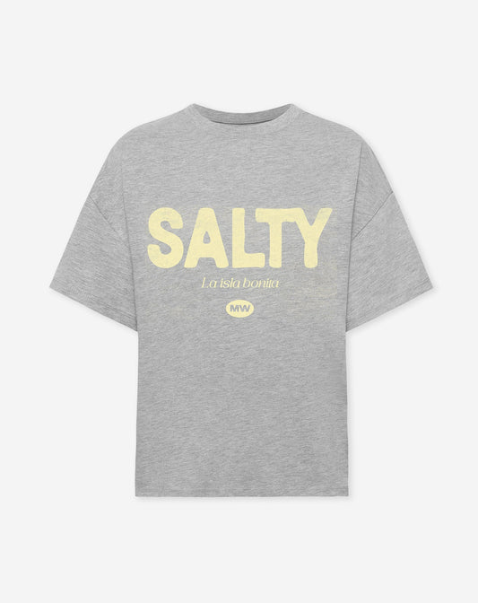 SALTY BONITA OVERSIZED TEE GRIJS MELANGE