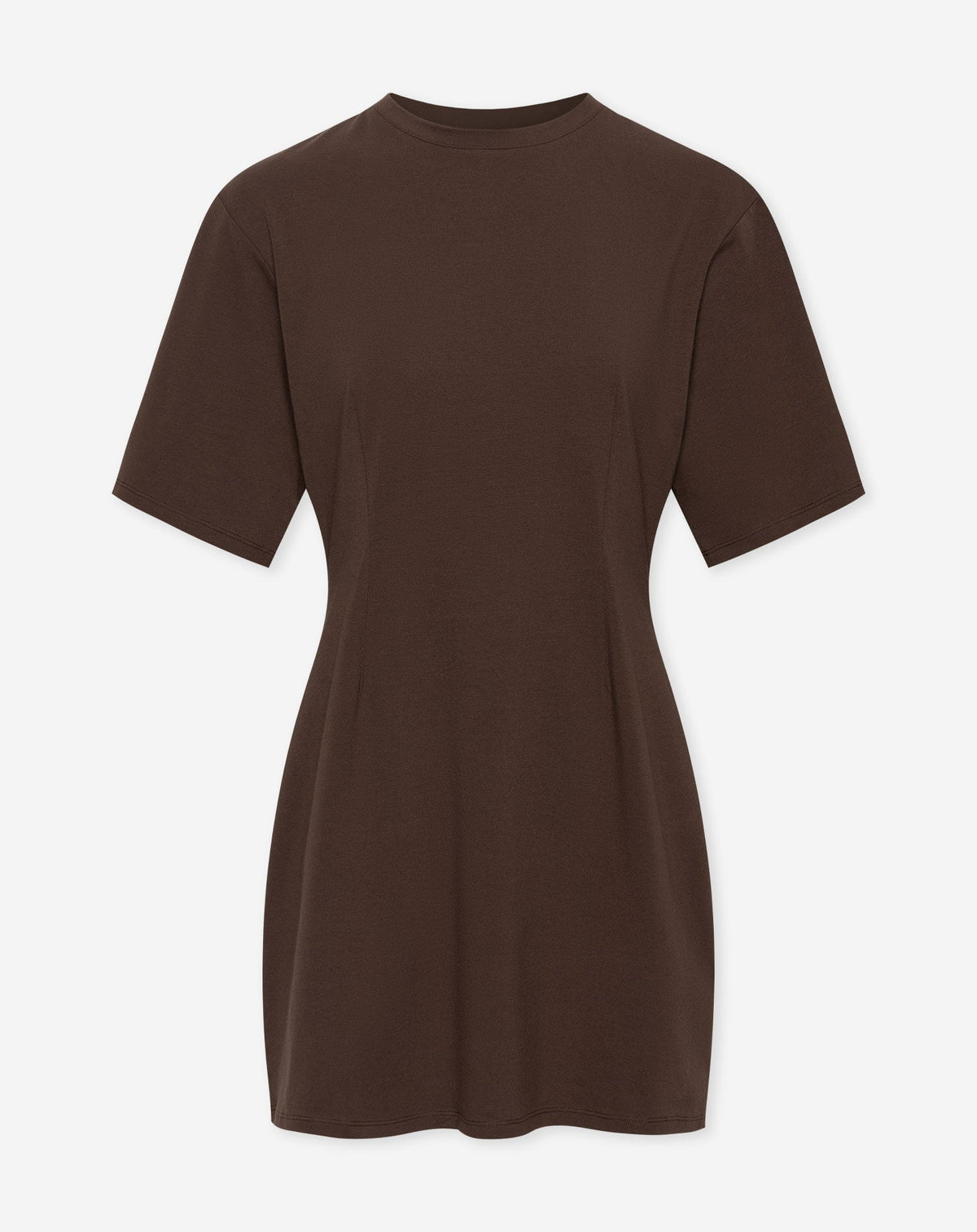 PLEATED SHORT SLEEVE DRESS BRUIN