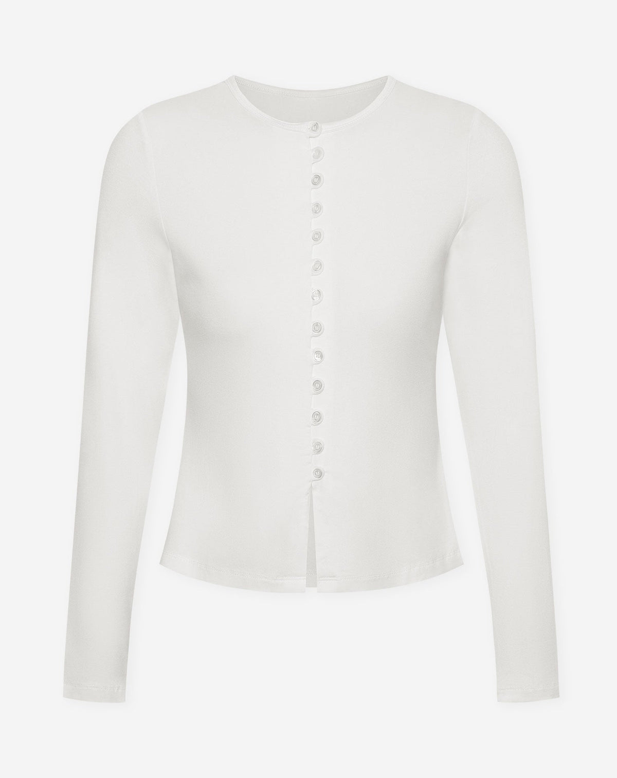 BUTTON LONGSLEEVE TOP CRÈME