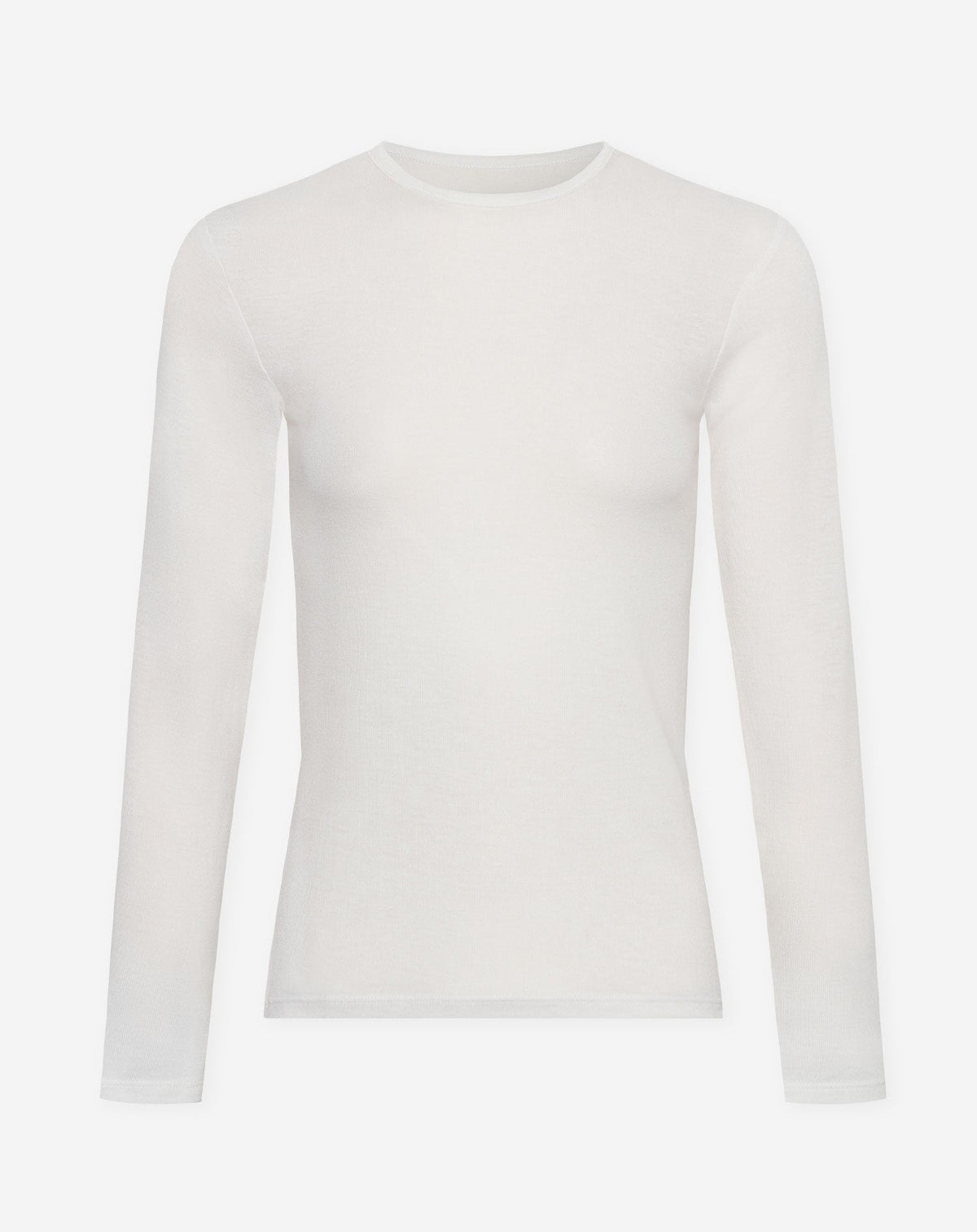 SHEER FITTED LONGSLEEVE TEE CRÈME