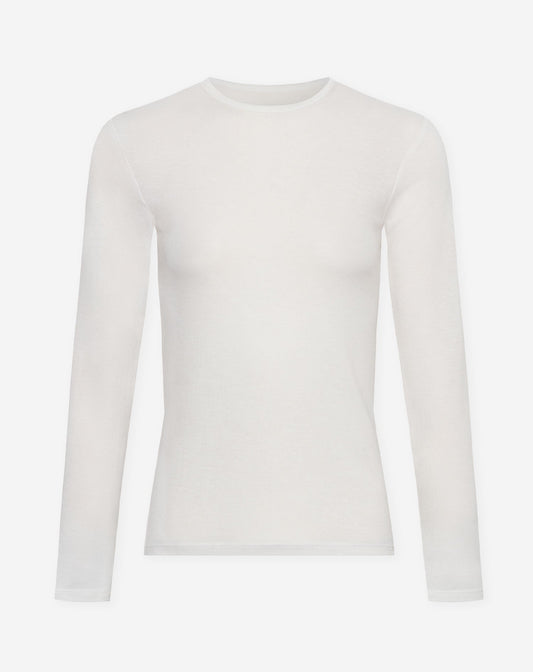SHEER FITTED LONGSLEEVE TEE CRÈME