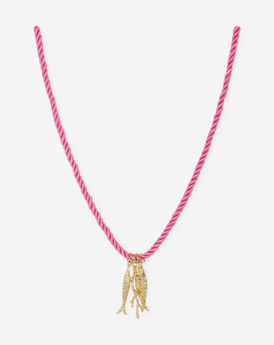 FISH CORD NECKLACE ROZE