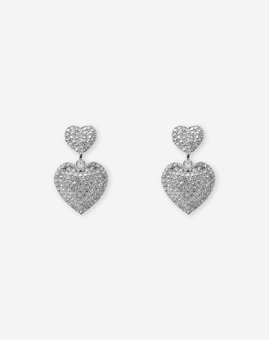 DOUBLE HEART DIAMOND EARRINGS