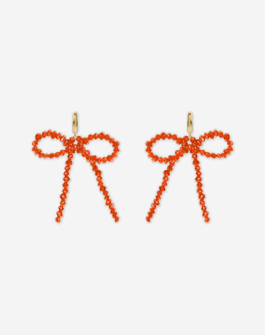 BOW BEADS EARRINGS ORANJE