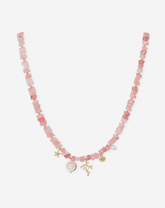 KAIA CHARM BEADS NECKLACE ROZE