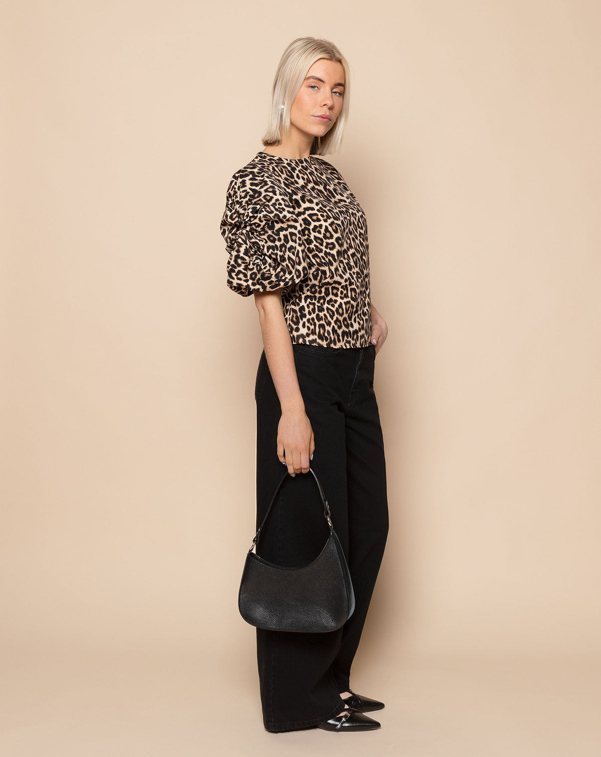 WIDE LEG JEANS ZWART