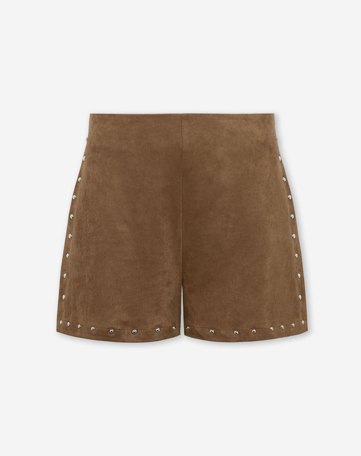 ROWAN SUEDE STUD SHORTS CAMEL