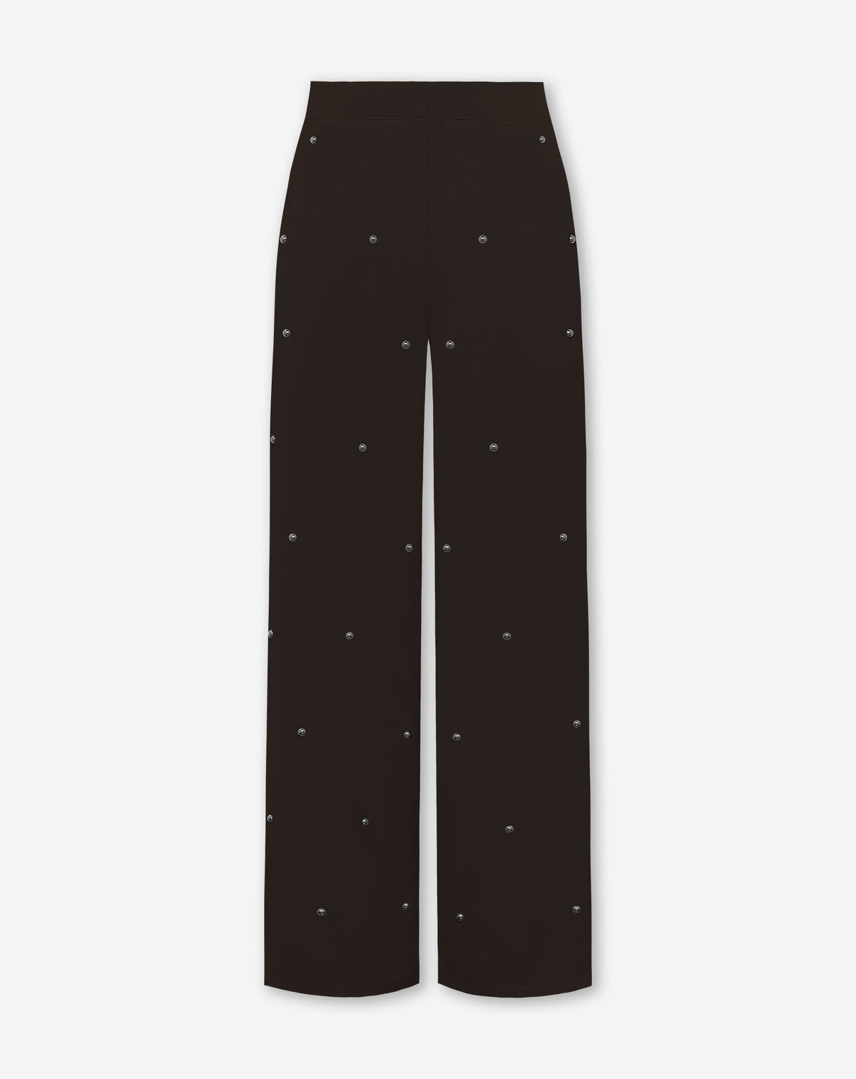 FLO BUBBLE STUD STRAIGHT LEG PANTALON PETITE DONKERBRUIN