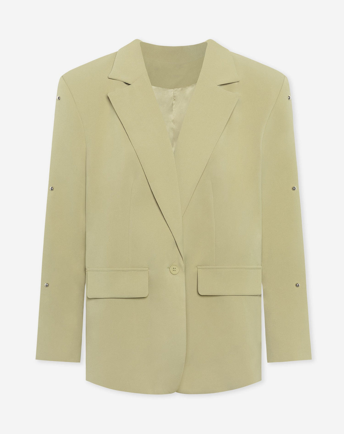 MAINE BUBBLE STUD BLAZER LICHT OLIJFGROEN