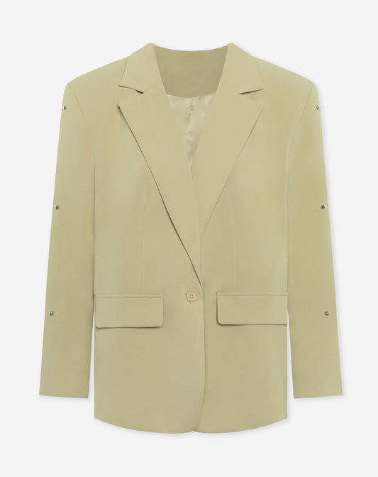 MAINE BUBBLE STUD BLAZER LICHT OLIJFGROEN