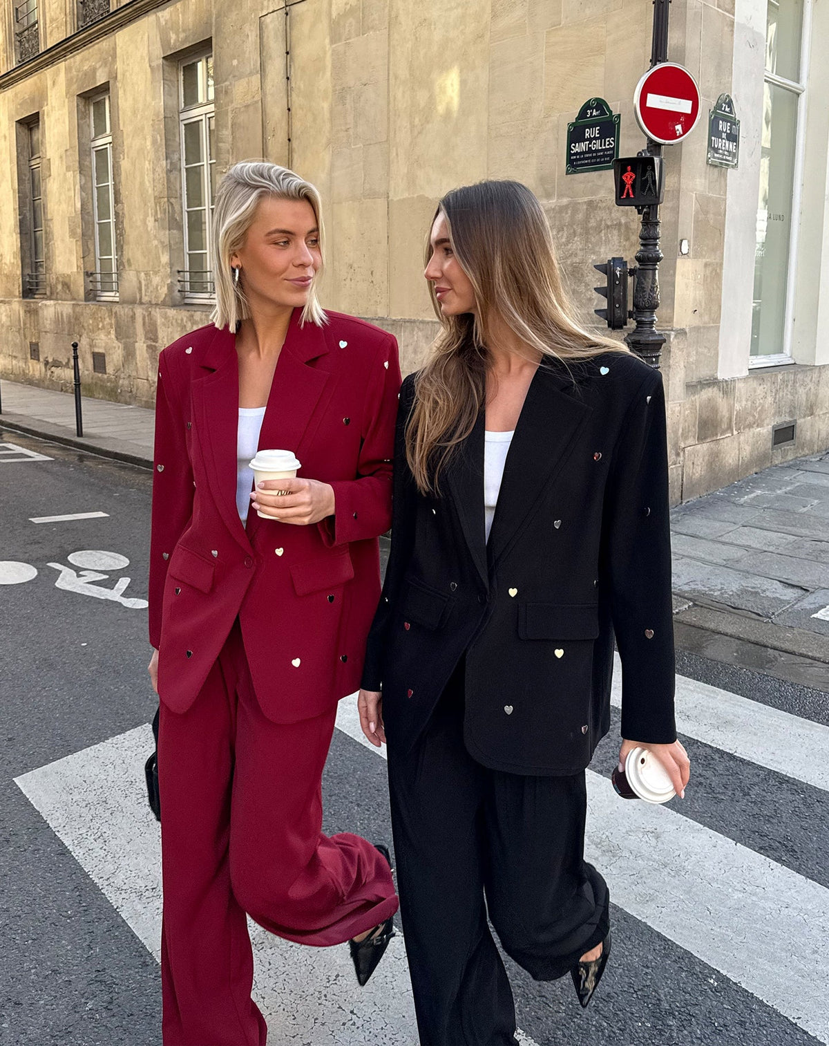 FLO HEART STUD BLAZER ZWART