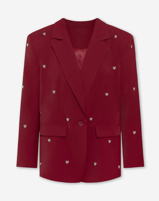 FLO HEART STUD BLAZER BORDEAUX