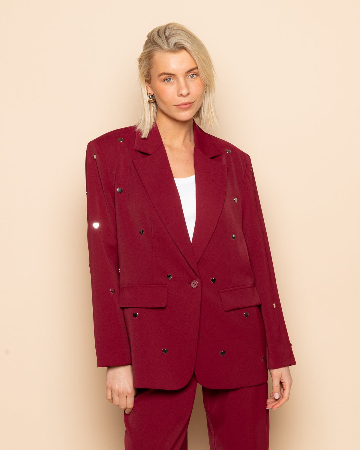 FLO WIDE LEG PLEAT PANTALON TALL BORDEAUX