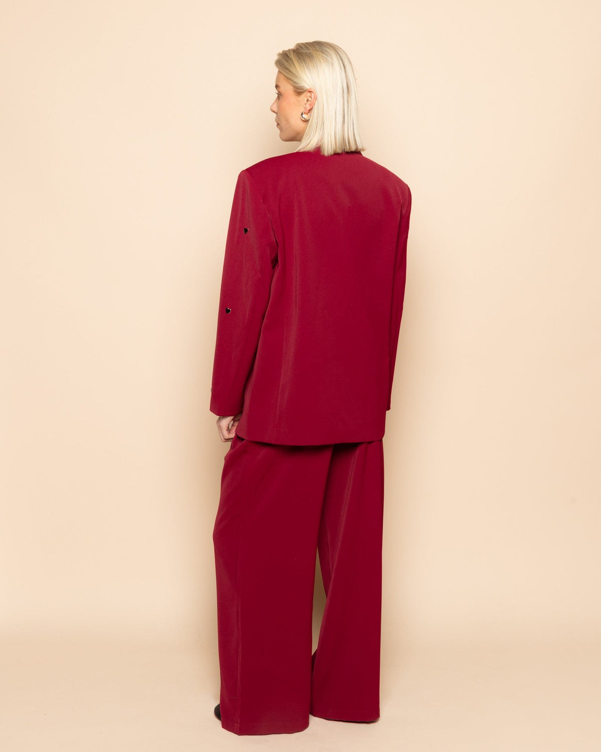 FLO WIDE LEG PLEAT PANTALON TALL BORDEAUX