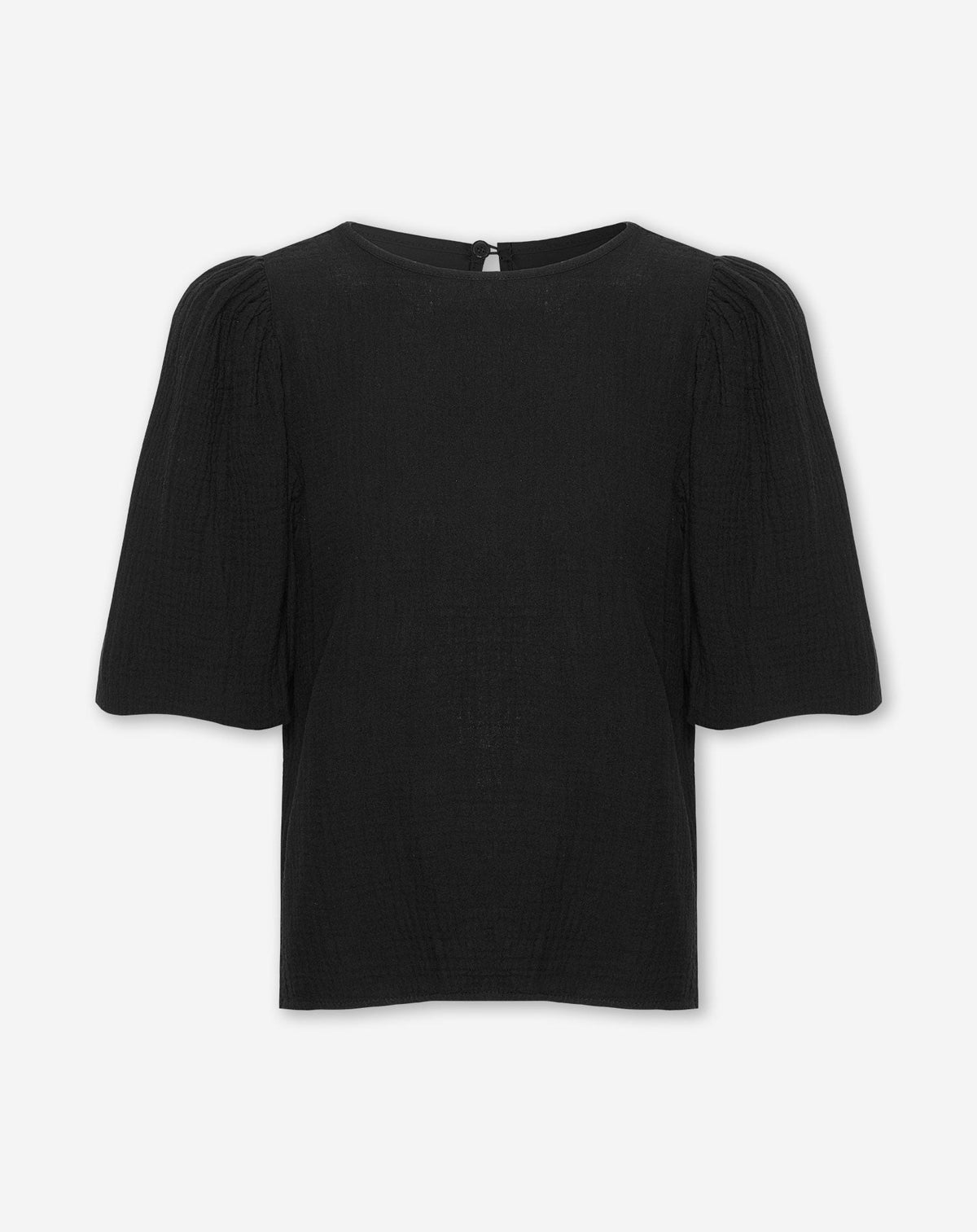 MOUSSELINE PUFF TOP ZWART