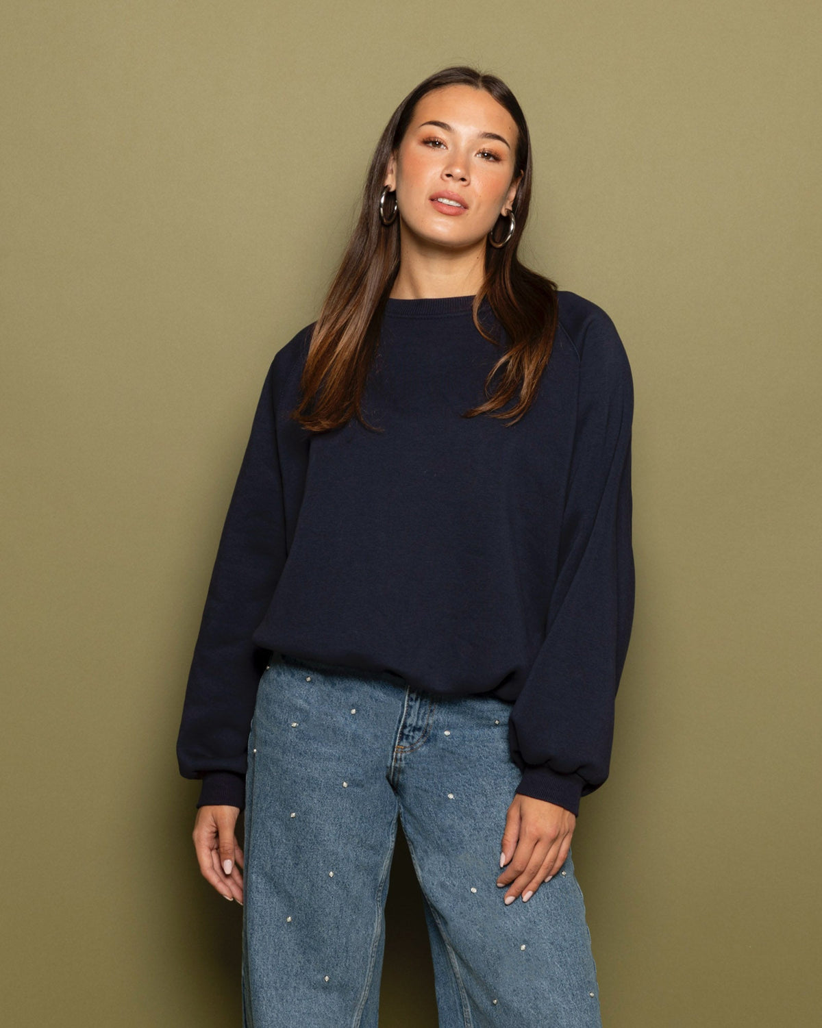 EVA OVERSIZED SWEATER MARINEBLAUW