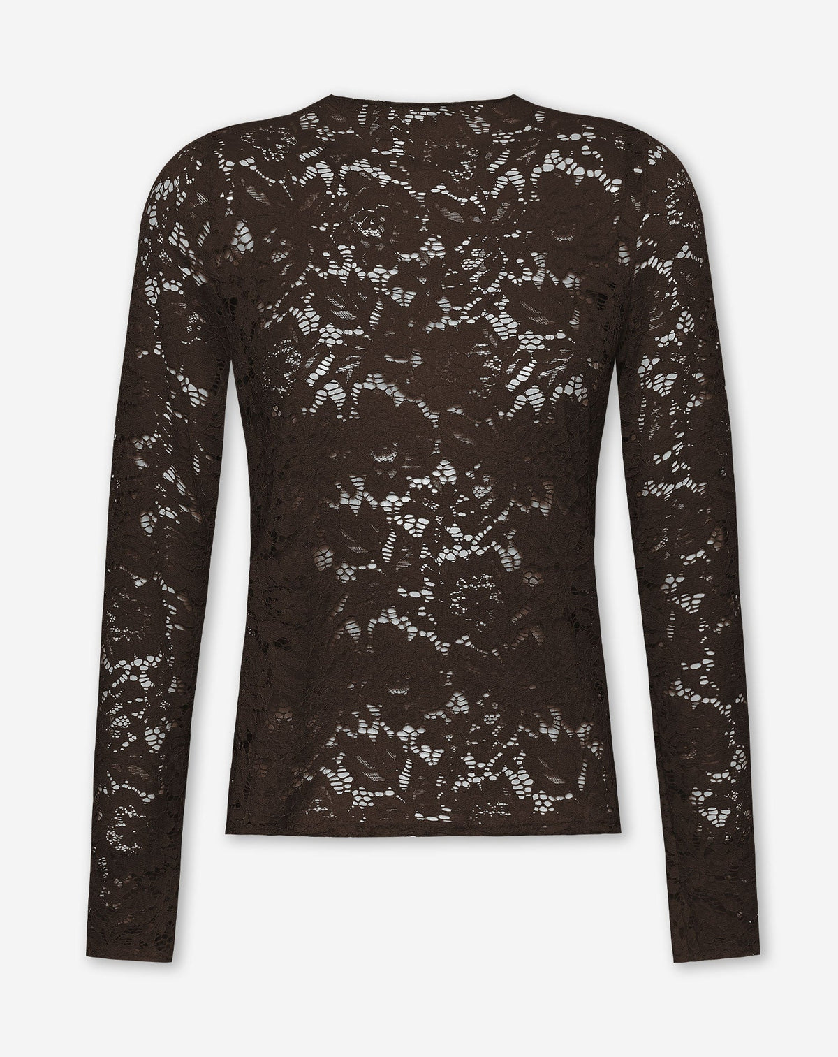 FLOWER LACE TOP BRUIN