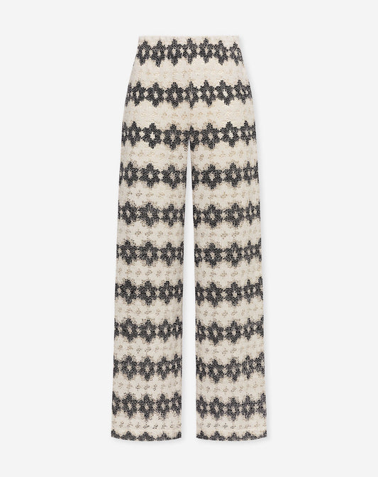 EMBER FLOWER CROCHET PANTS ZWART