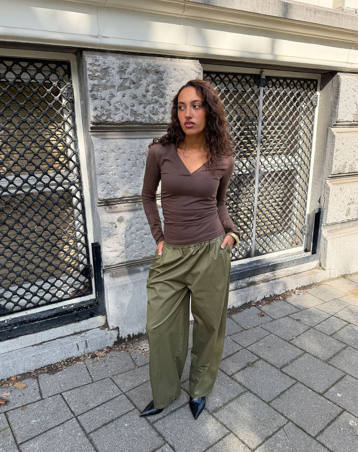 CALI BARREL PANTS TALL LEGERGROEN