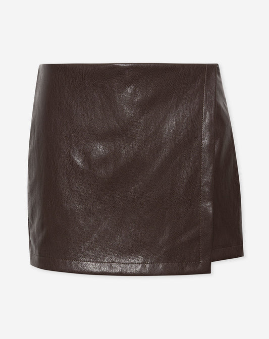 FAUX LEATHER SKORT BRUIN