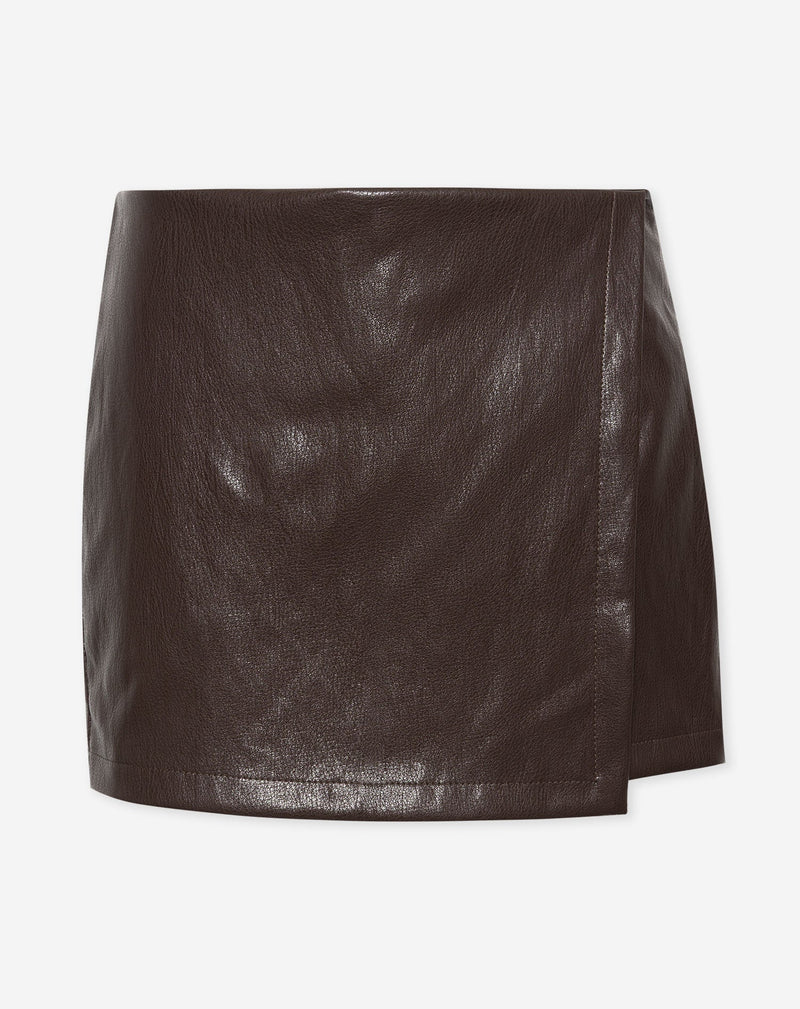 FAUX LEATHER SKORT BRUIN