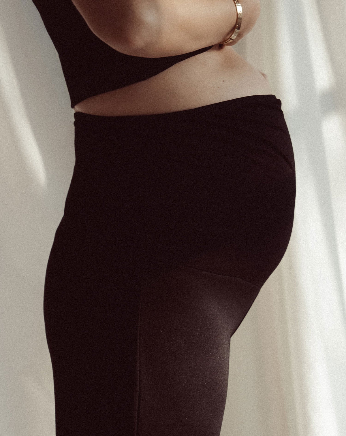 WIDE LEG PANTS MATERNITY TALL ZWART